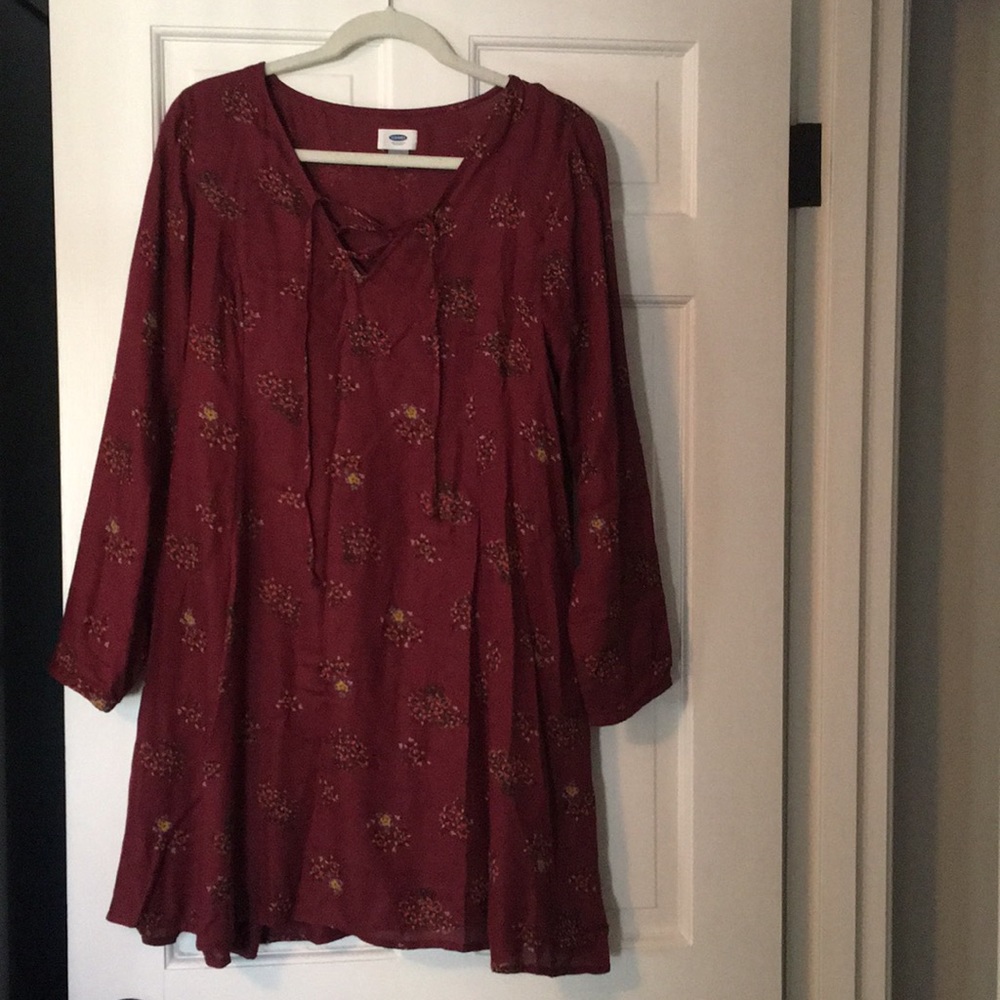 🥀 Maroon Floral Shift Dress 🥀